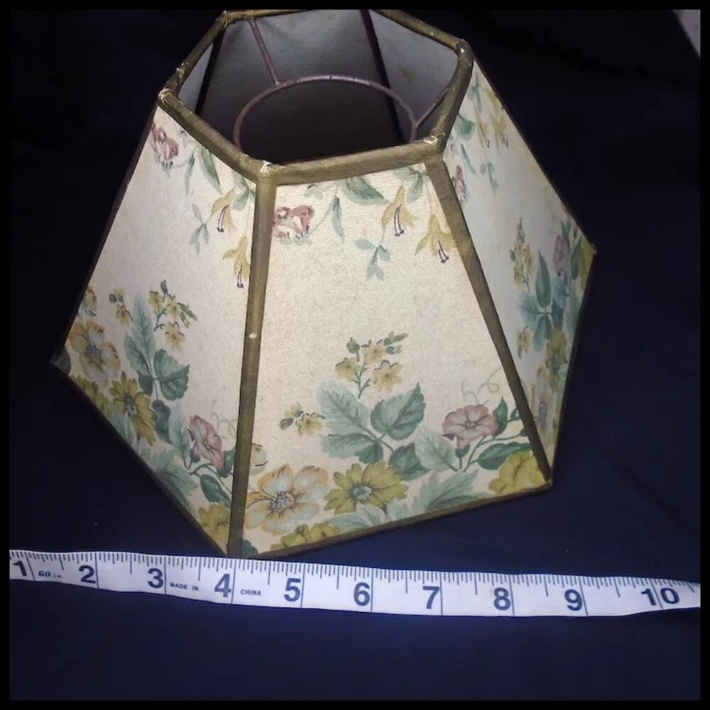 Floral Lampshade EASY Sits on Lightbulb! Vintage ANY Lamp Light Shade - Picture 5 of 11